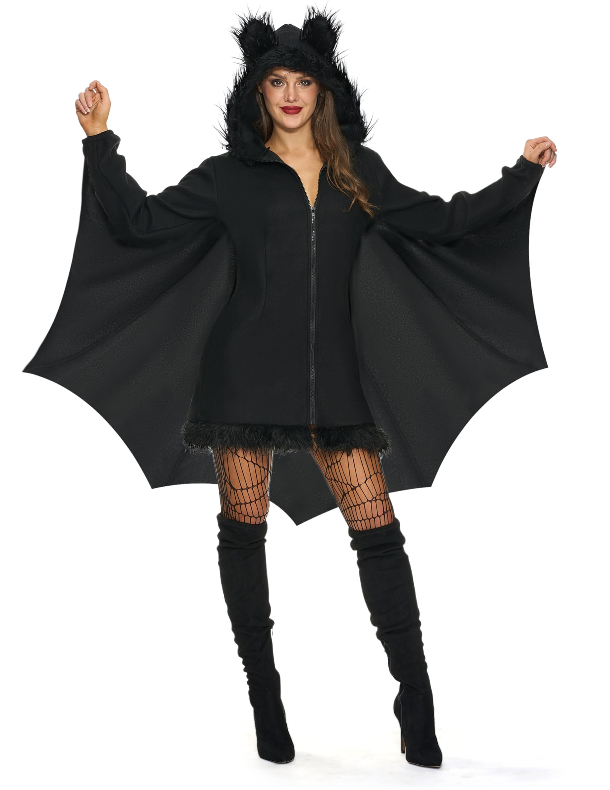 JOYIN Womens Black Bat Costume - Adult Halloween Cosplay Outfit