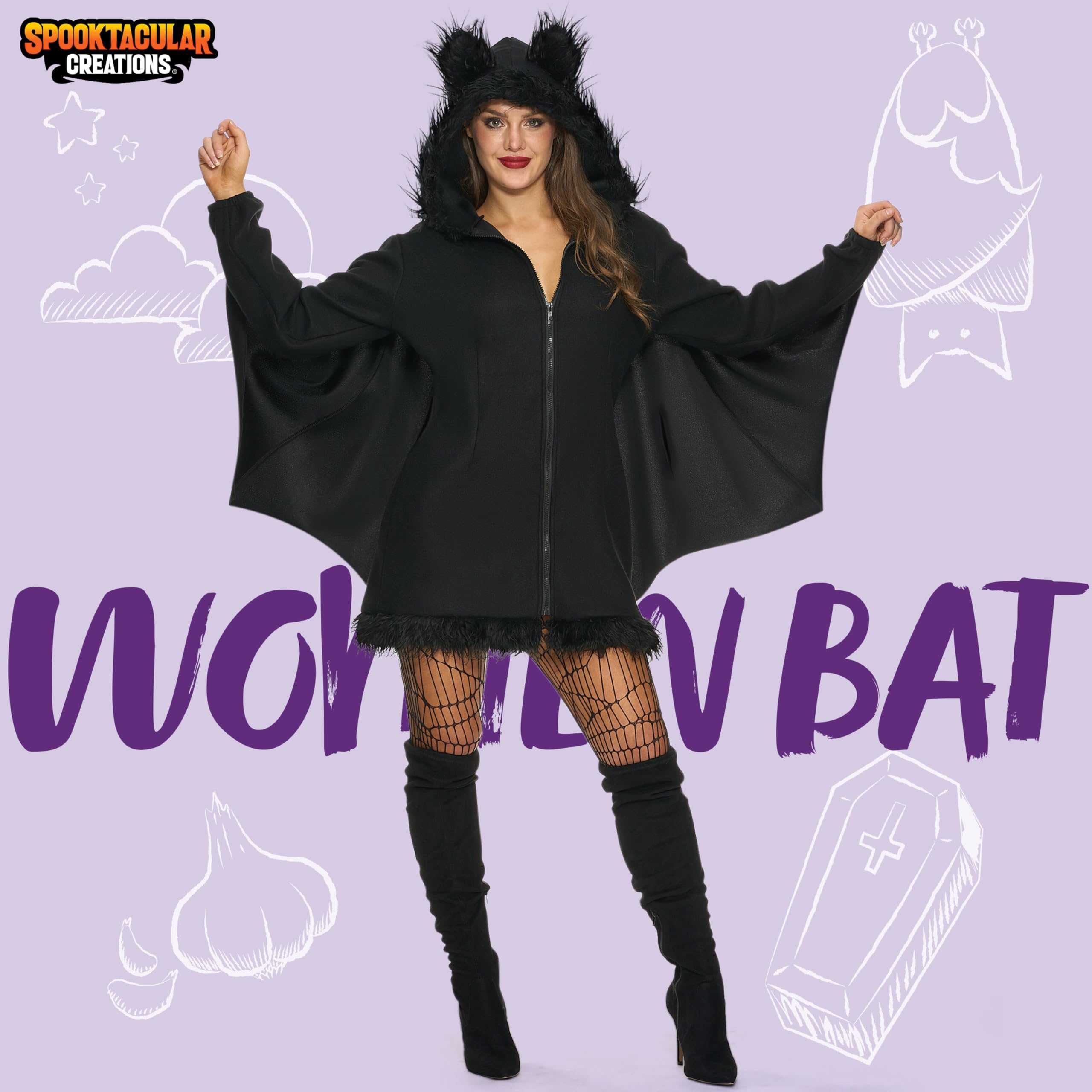 JOYIN Womens Black Bat Costume - Adult Halloween Cosplay Outfit - Image 3