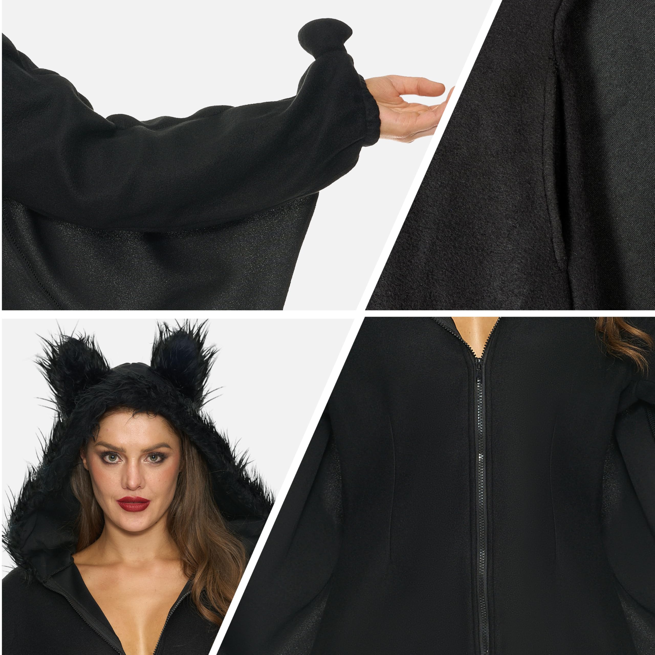JOYIN Womens Black Bat Costume - Adult Halloween Cosplay Outfit - Image 6