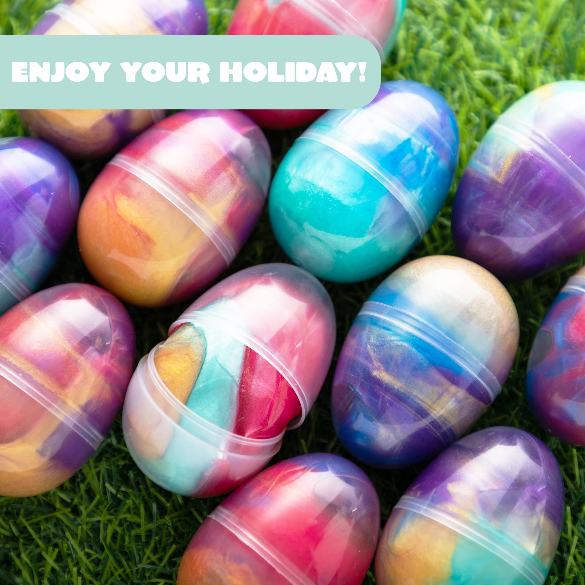 Joyin 12 Pcs Prefilled Easter Eggs with Galaxy Slime & Toys - Image 4