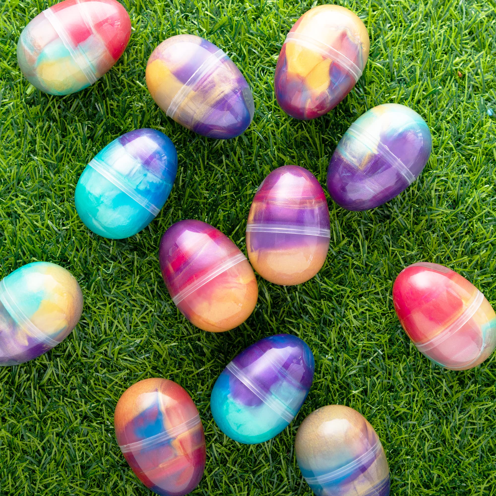 Joyin 12 Pcs Prefilled Easter Eggs with Galaxy Slime & Toys - Image 8