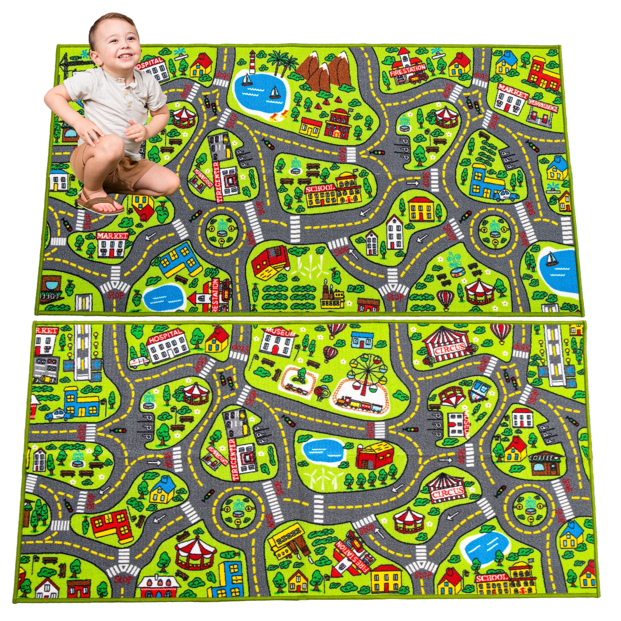Joyin Playmat City Life Carpet Playmat, 2 Pack