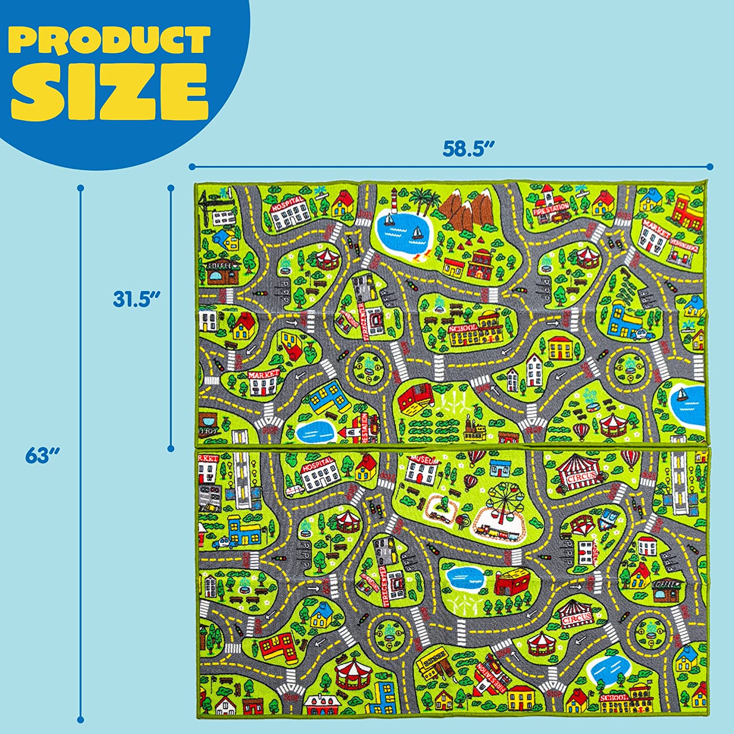 Joyin Playmat City Life Carpet Playmat, 2 Pack - Image 3