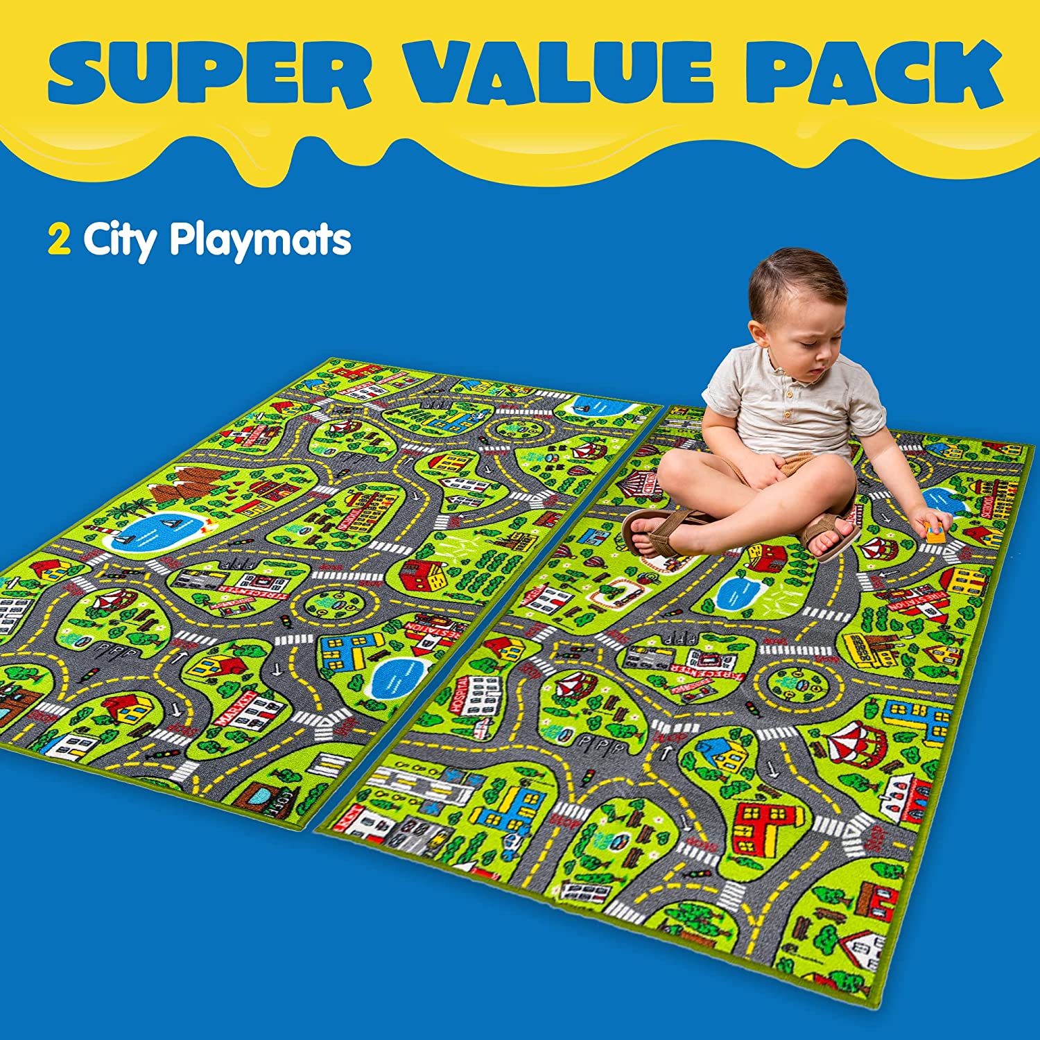 Joyin Playmat City Life Carpet Playmat, 2 Pack - Image 4