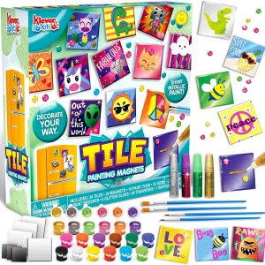 KLEVER KITS - Magnetic Tile Painting Kit, 24 Pcs