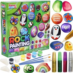 KLEVER KITS - Rock Painting Kit, 12 Rocks