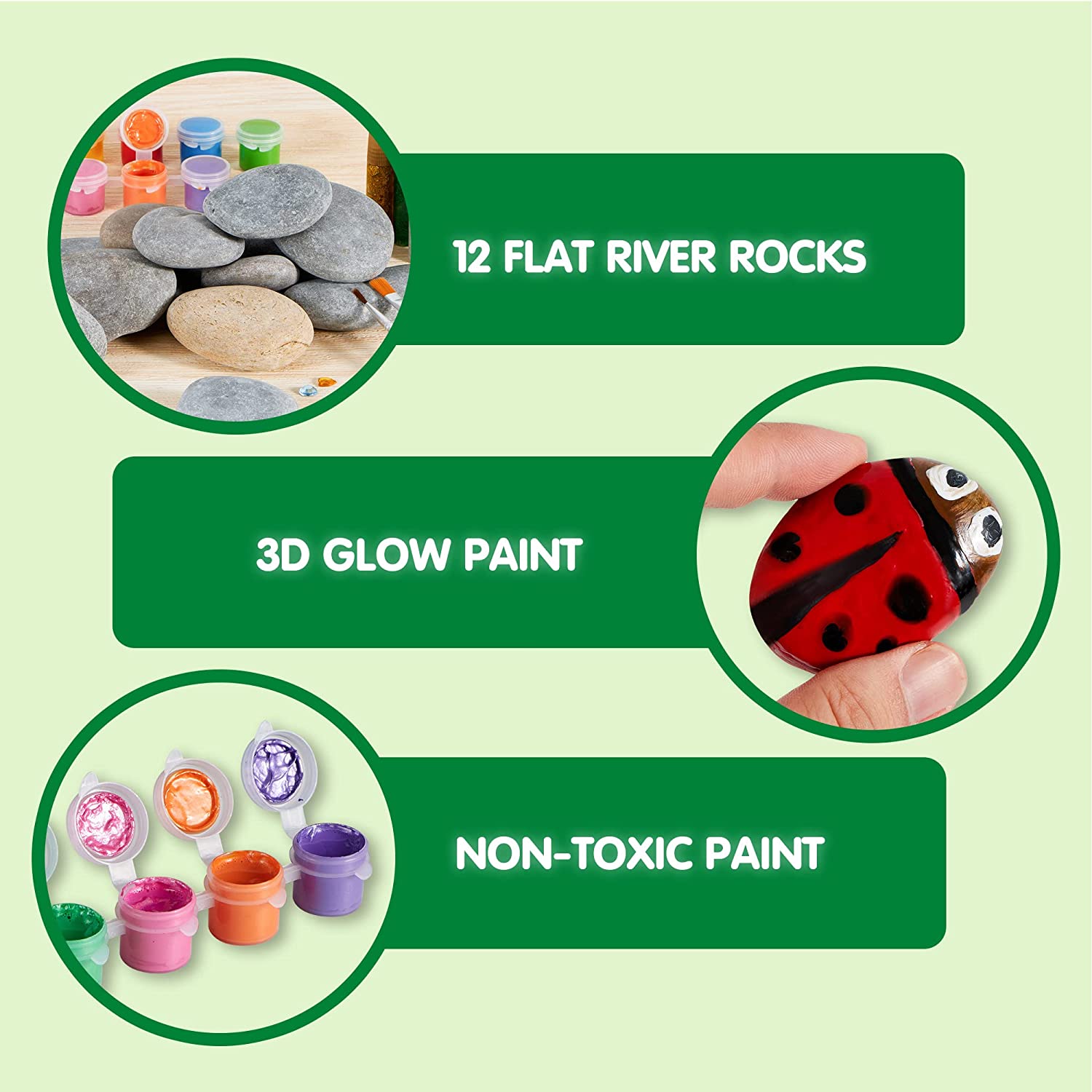 KLEVER KITS - Rock Painting Kit, 12 Rocks - Image 3