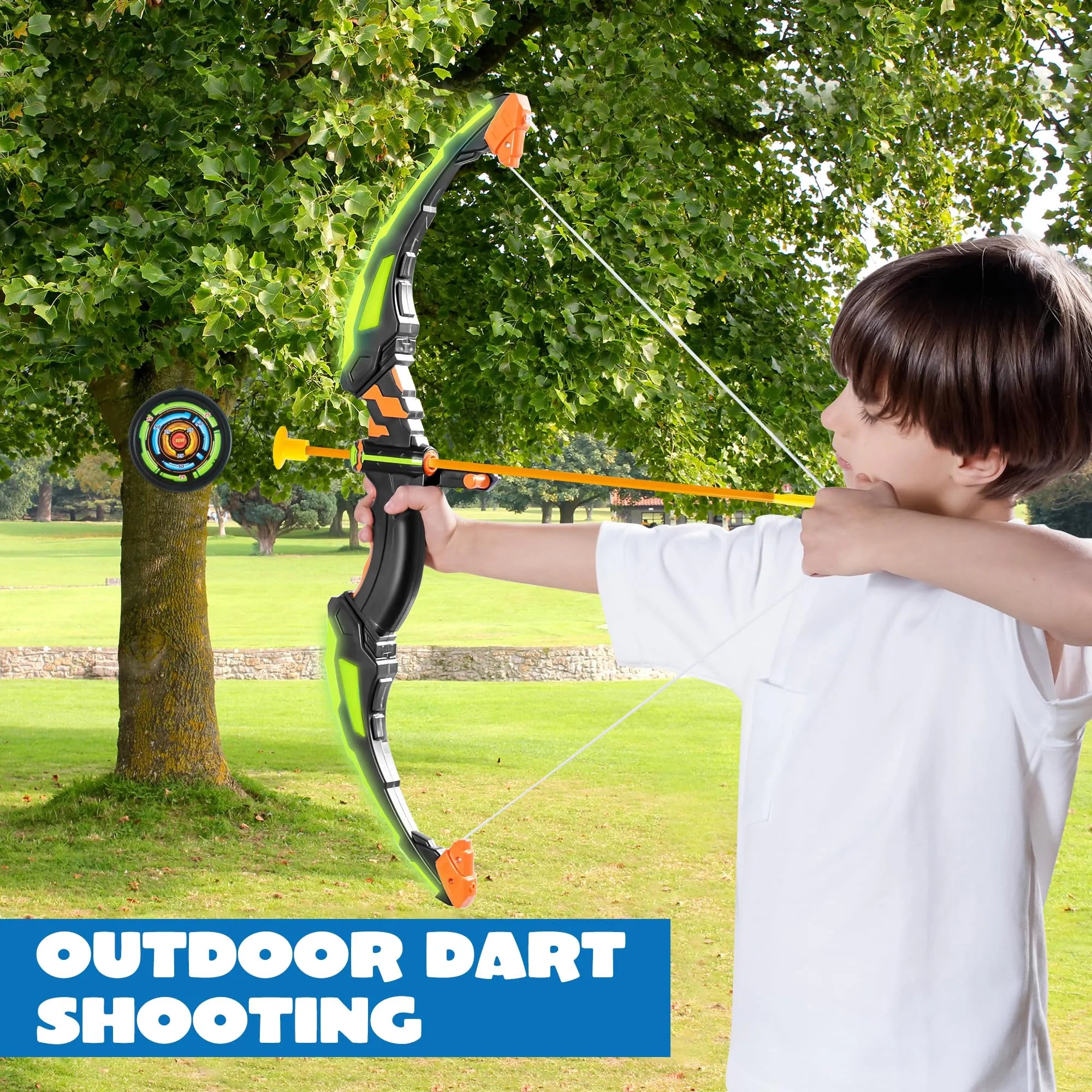 Kids LED Light Up Archery Toy Set with Suction Cup Arrows, Target & Arrow Case - Image 6