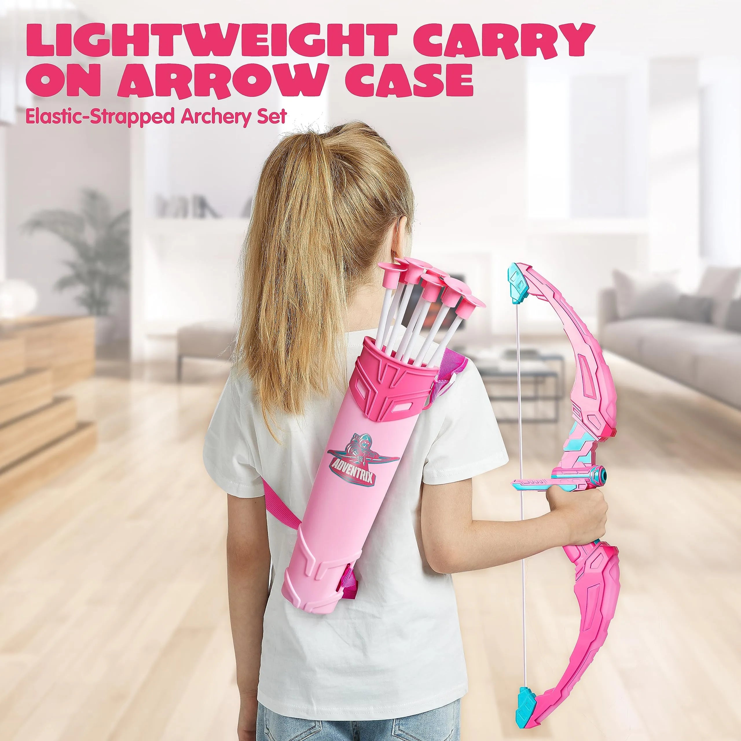 Kids LED Light Up Archery Toy Set with Suction Cup Arrows, Target & Arrow Case - Image 6