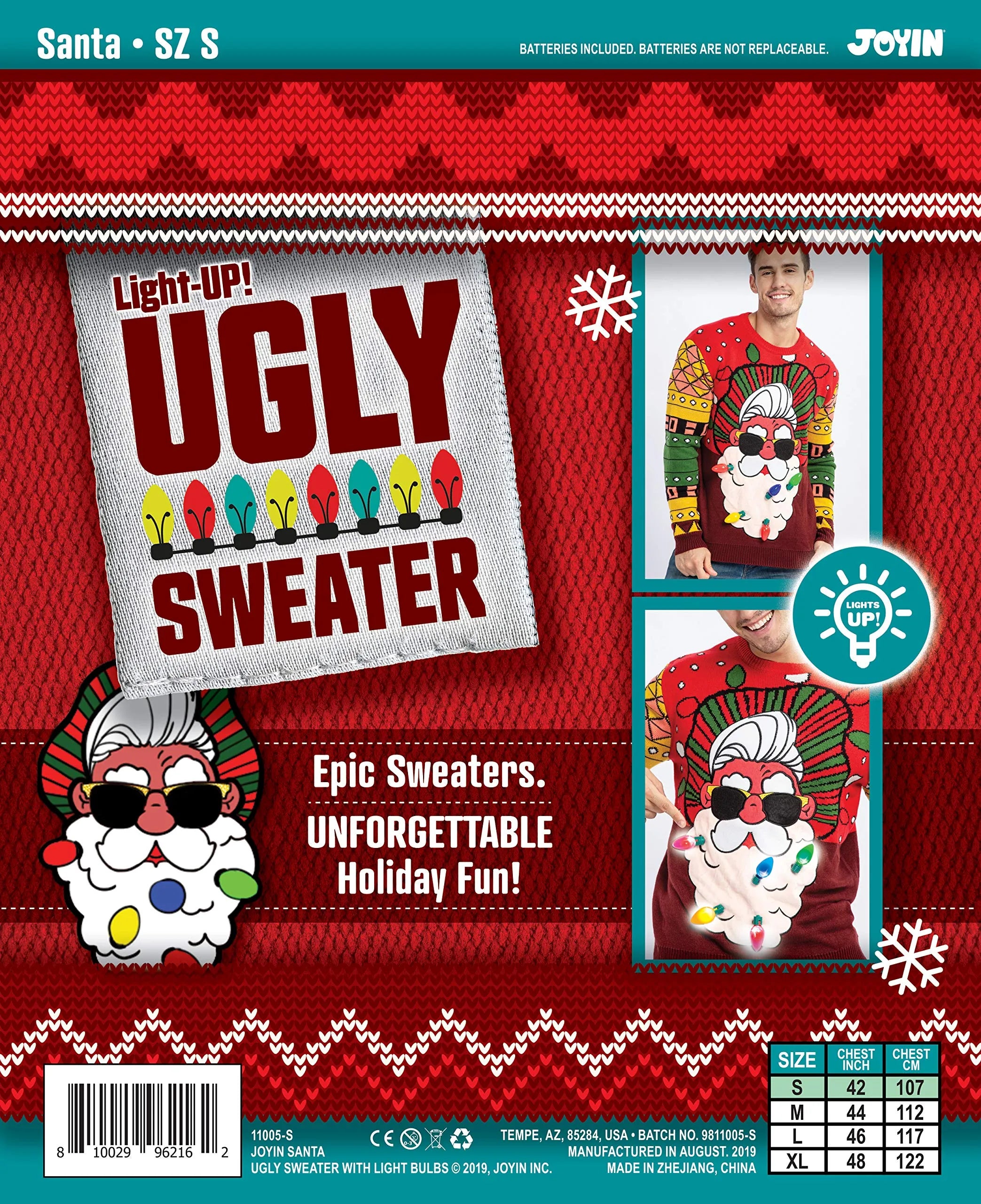 Christmas Sweaters Santa Ugly Sweater with Light Bulbs - Image 5