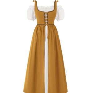 Medieval Renaissance Maxi Dress | Women Halloween Peasant Costume