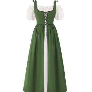 Medieval Renaissance Peasant Maxi Dress for Women