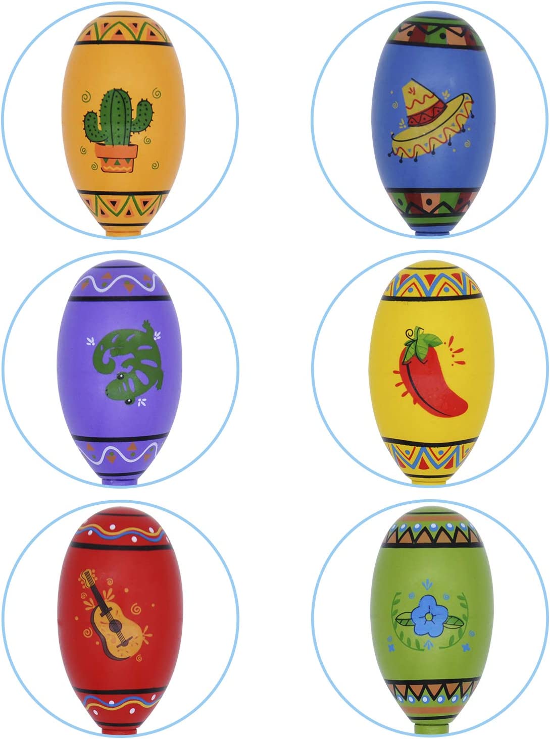 Mini Wooden Fiesta Maracas, 24 Pcs - Image 2