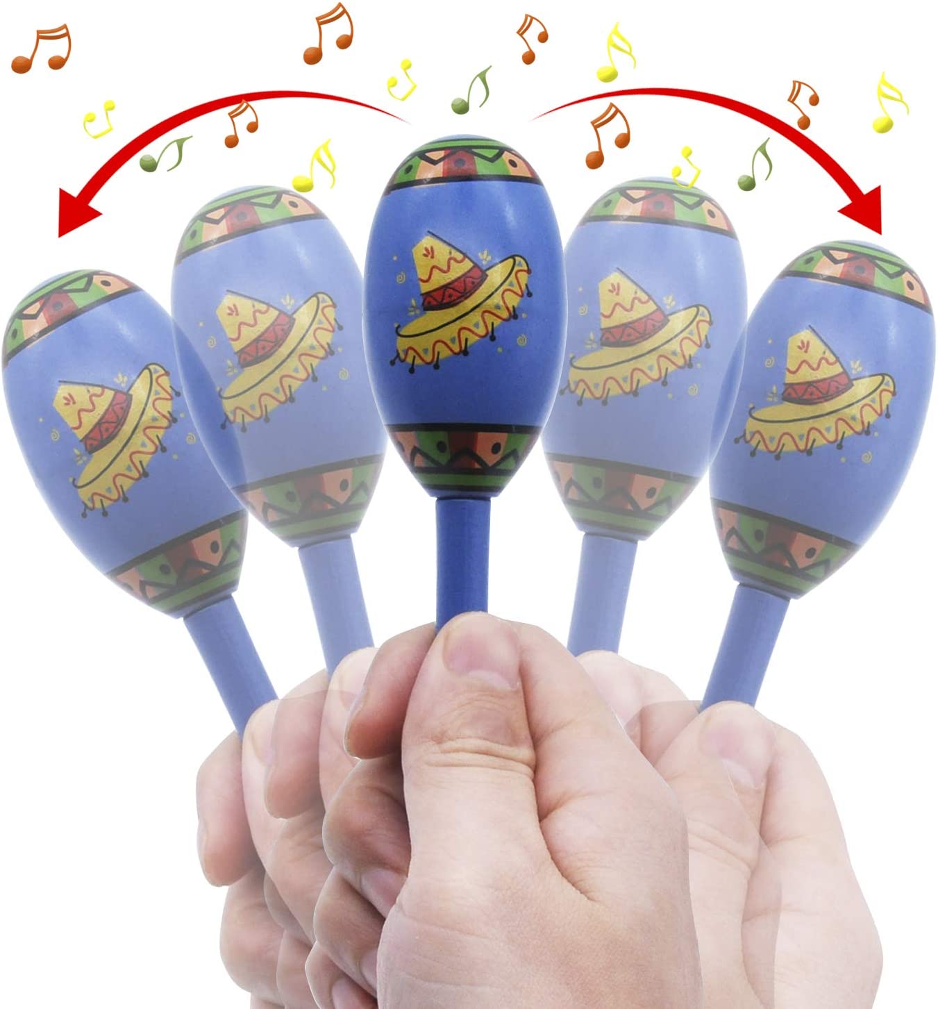 Mini Wooden Fiesta Maracas, 24 Pcs - Image 4