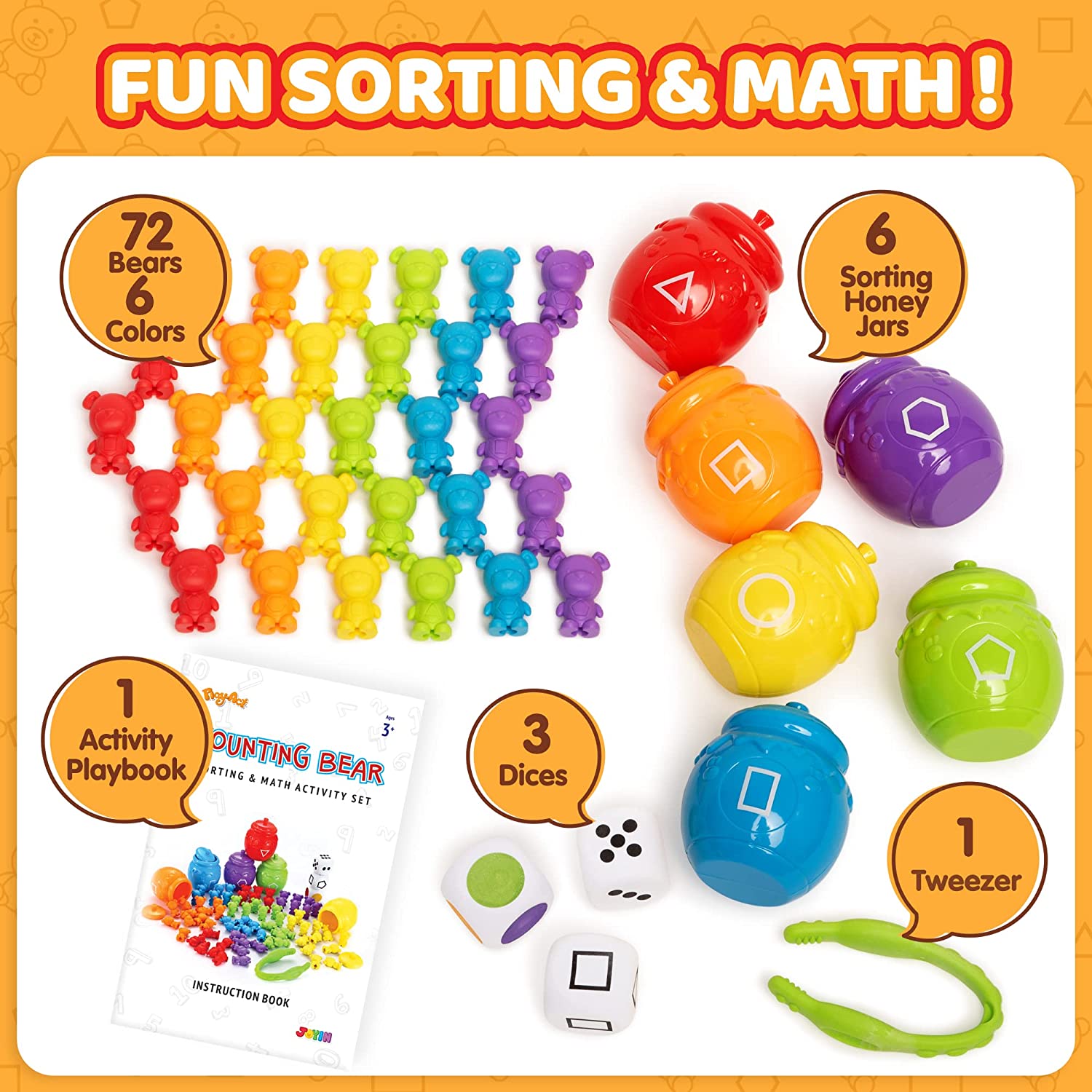 PLAY-ACT Counting and Sorting Bears Toy Set - Image 2