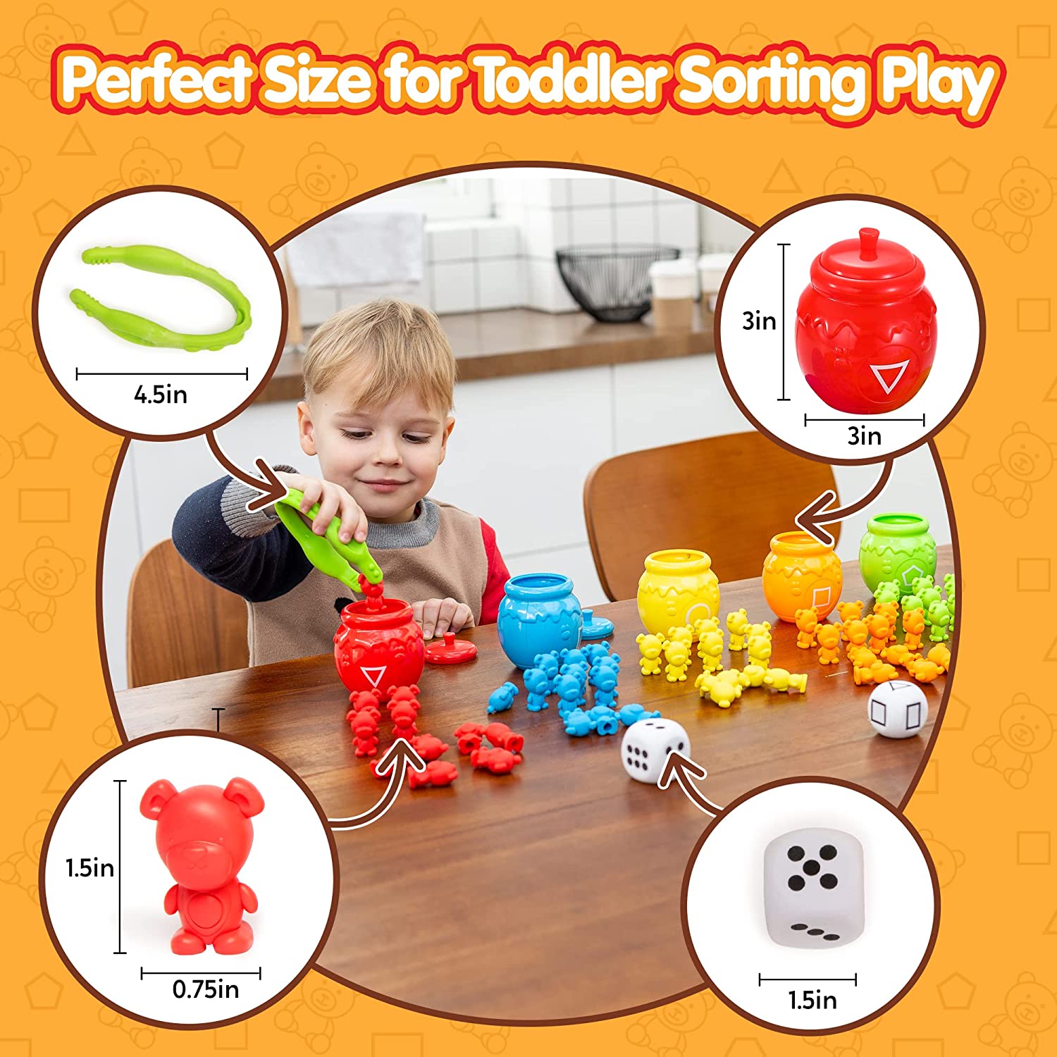 PLAY-ACT Counting and Sorting Bears Toy Set - Image 5