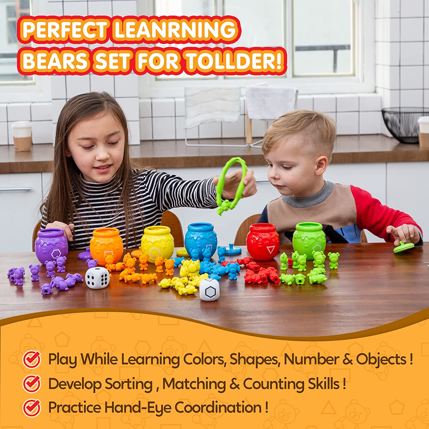 PLAY-ACT Counting and Sorting Bears Toy Set - Image 6