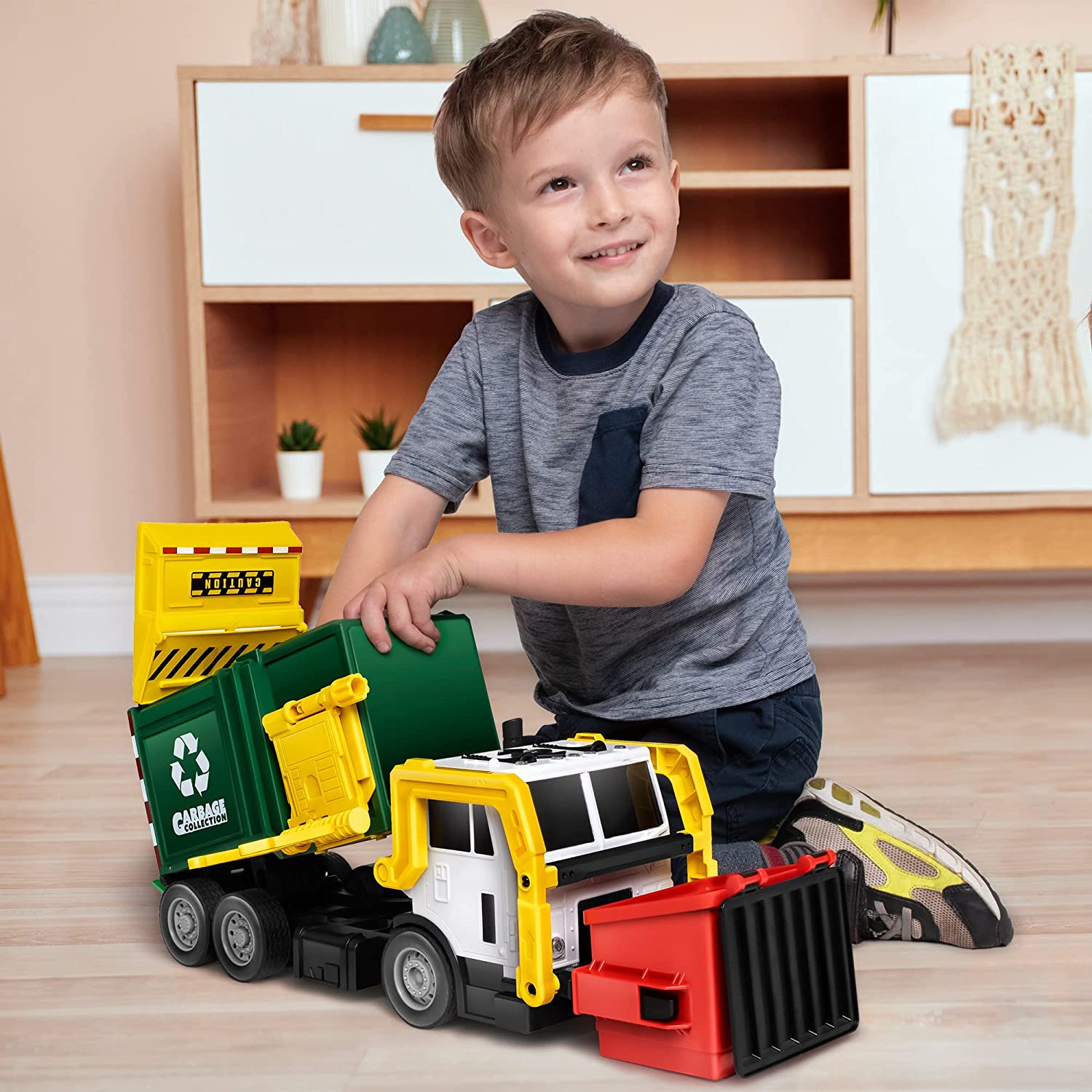PLAY-ACT Large Garbage Truck Toy - Image 8