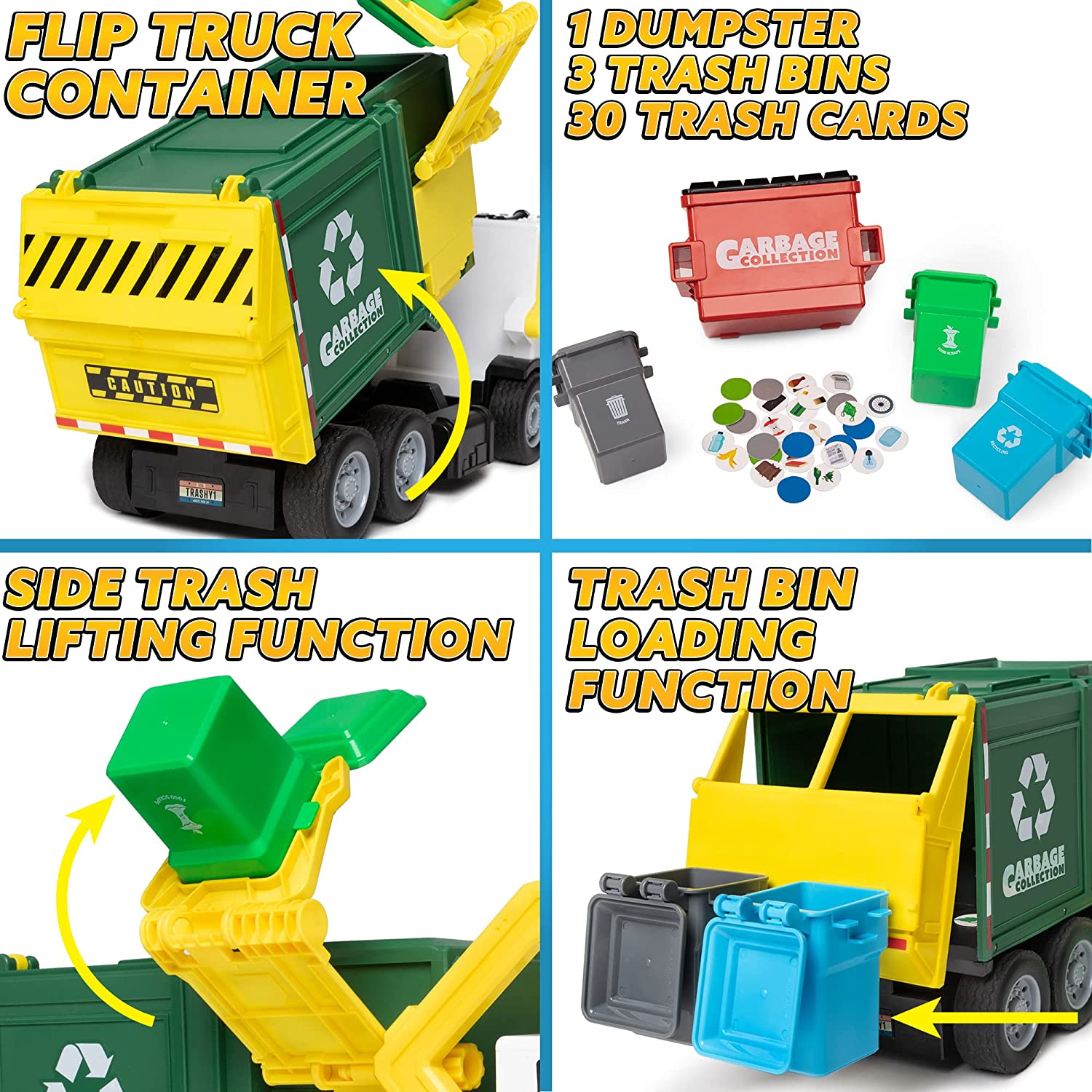 PLAY-ACT Large Garbage Truck Toy - Image 4