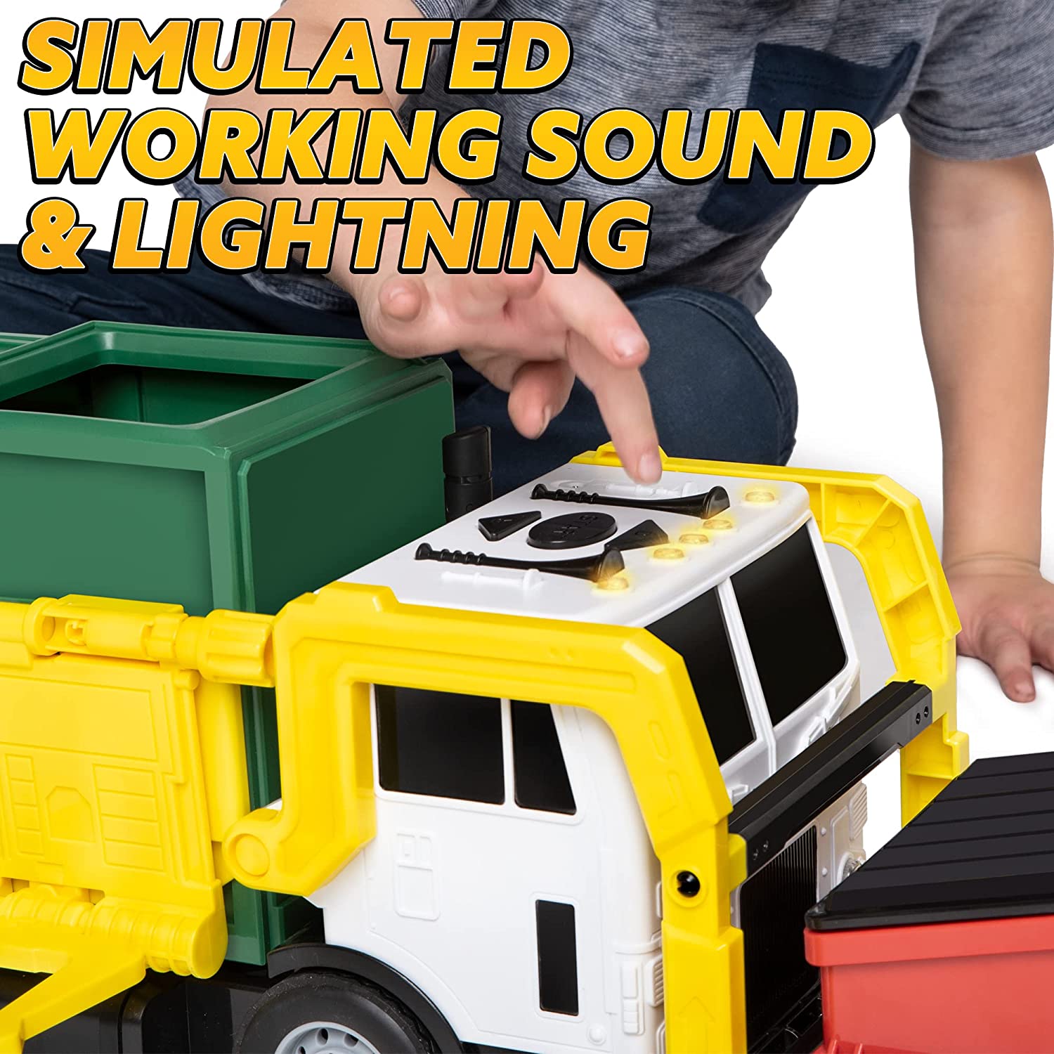 PLAY-ACT Large Garbage Truck Toy - Image 6