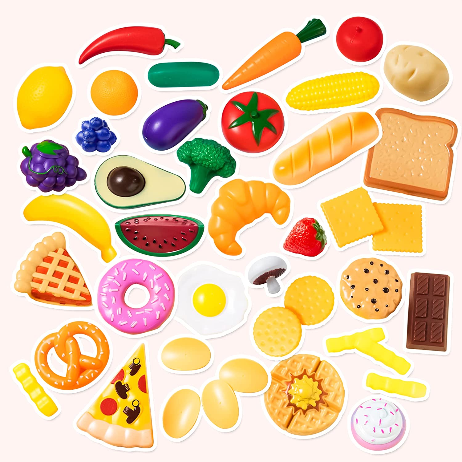 PLAY-ACT Plastic Play Food Toys , 50 Pcs - Image 2