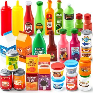 Play Food Grocery Cans, 30 Pcs