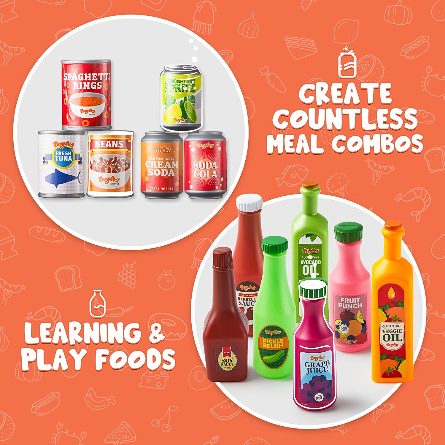 Play Food Grocery Cans, 30 Pcs - Image 4