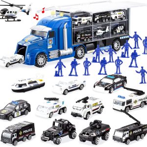 25 in 1 Police Carrier Truck Toys Set