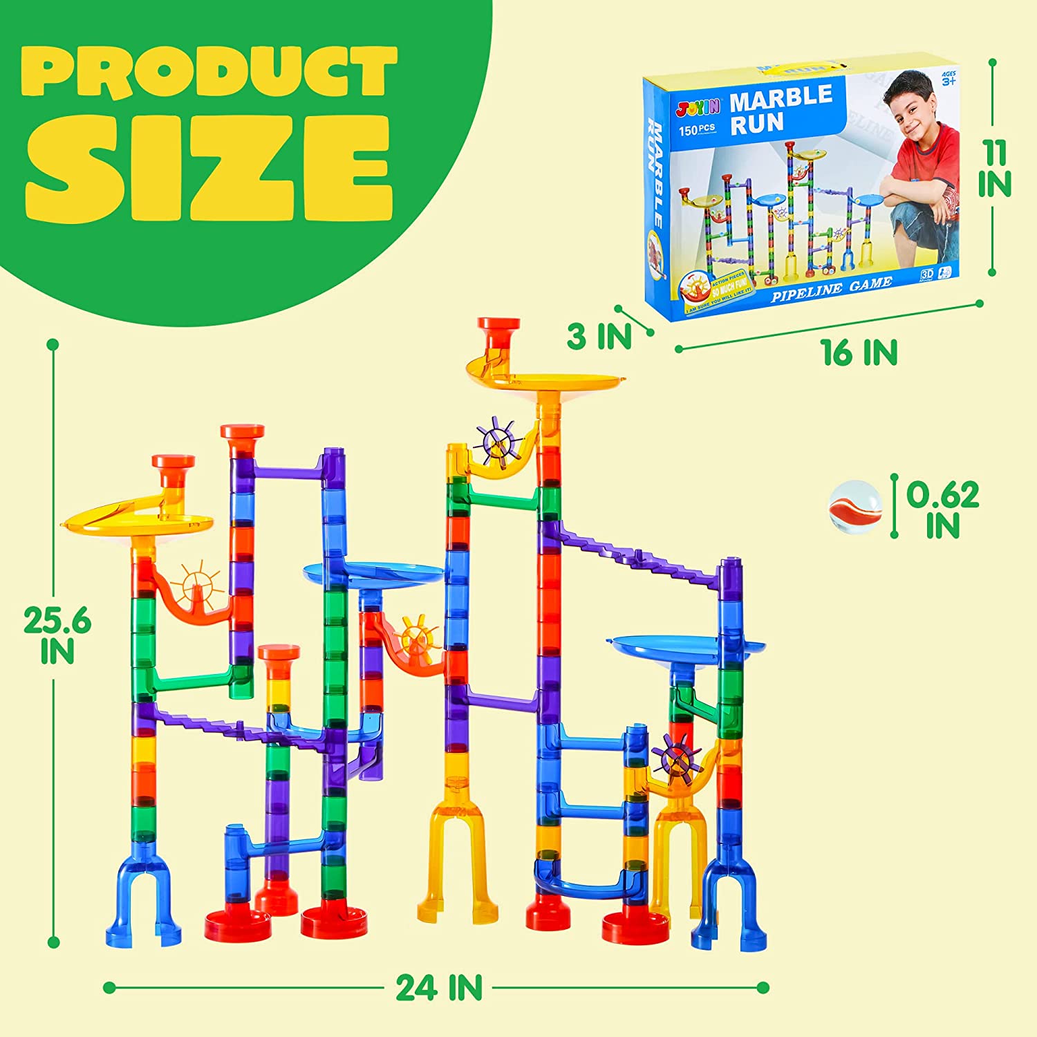 Premium Marble Run Set, 150 Pcs - Image 6