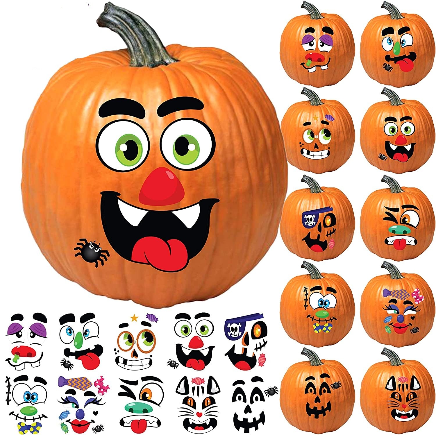 Pumpkin Decorating Stickers, 40 Pcs