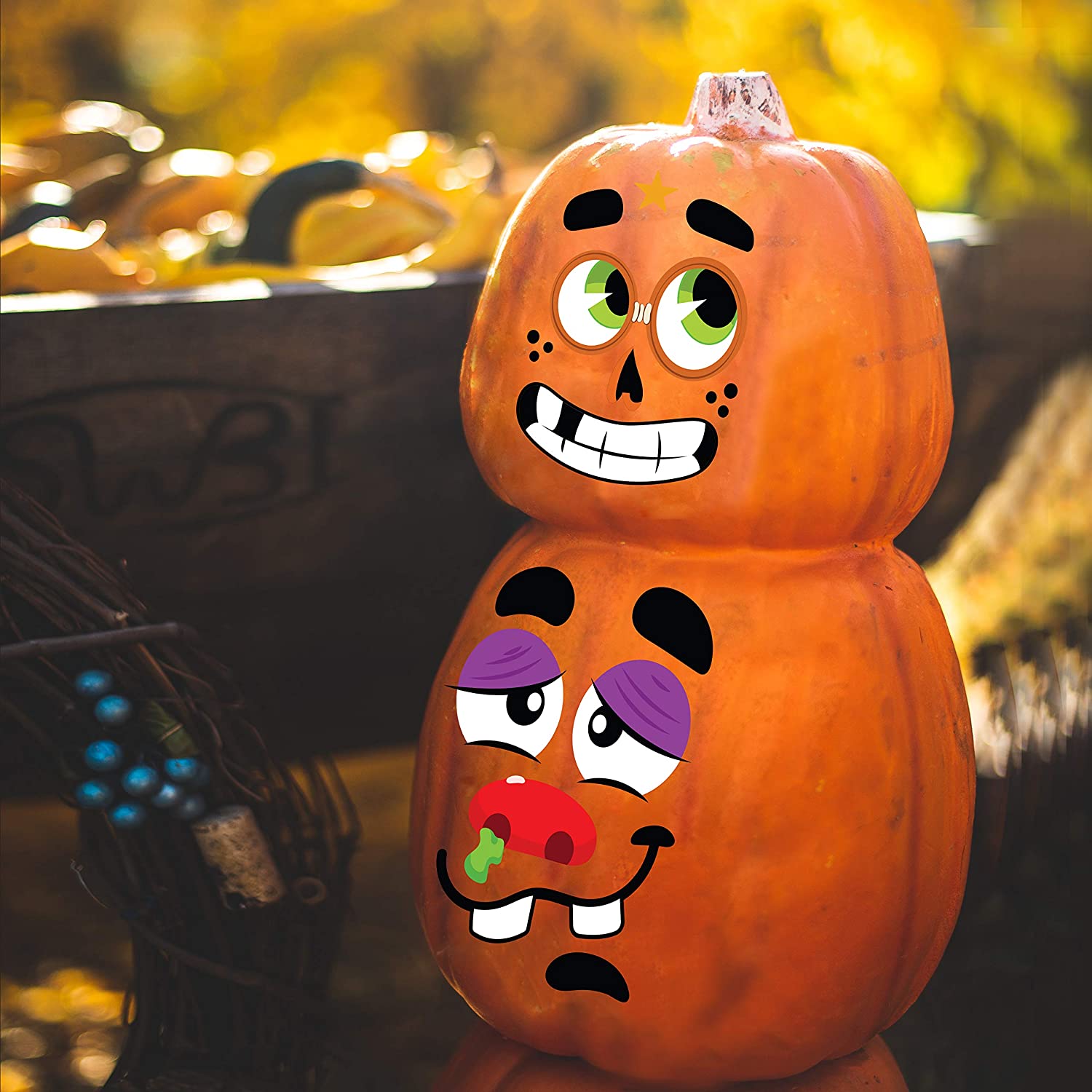 Pumpkin Decorating Stickers, 40 Pcs - Image 3