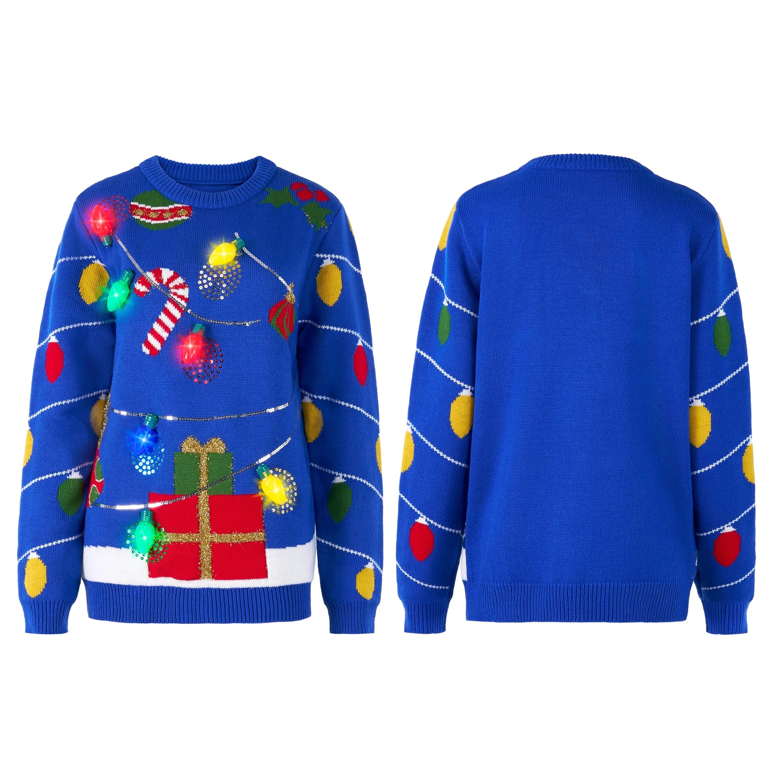 Womens LED Light Up String Light Ugly Christmas Sweater - Image 4