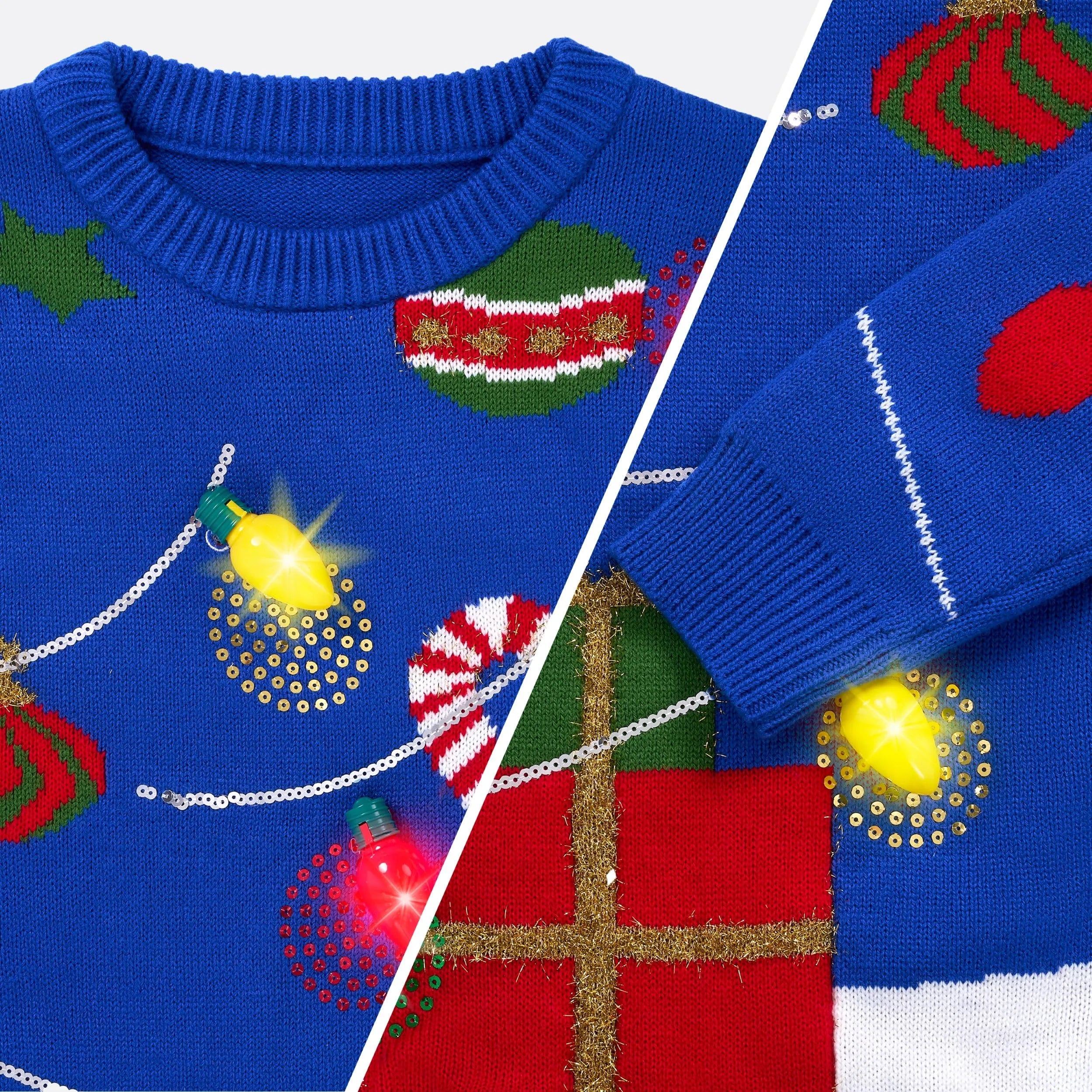 Womens LED Light Up String Light Ugly Christmas Sweater - Image 6