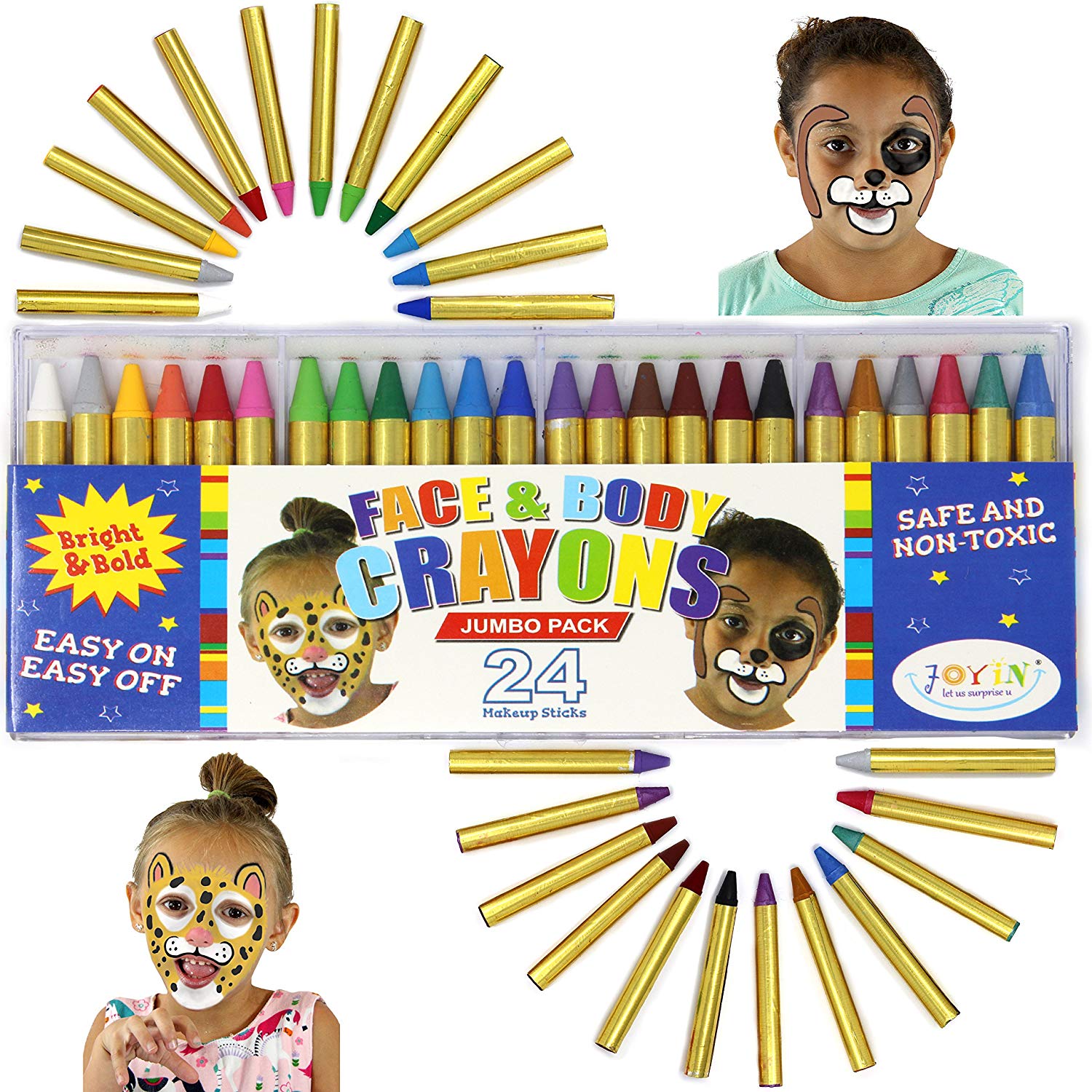 JOYIN - Face and Body Crayon Pack (24 Colors)
