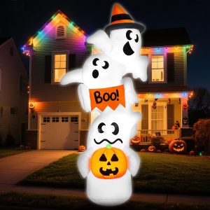 JOYIN Giant Overlap Ghost Inflatable - LED Halloween Outdoor Decoration
