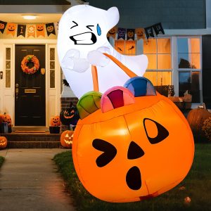 Halloween Inflatable Ghost 5ft with LED Lights – Outdoor Yard Decor