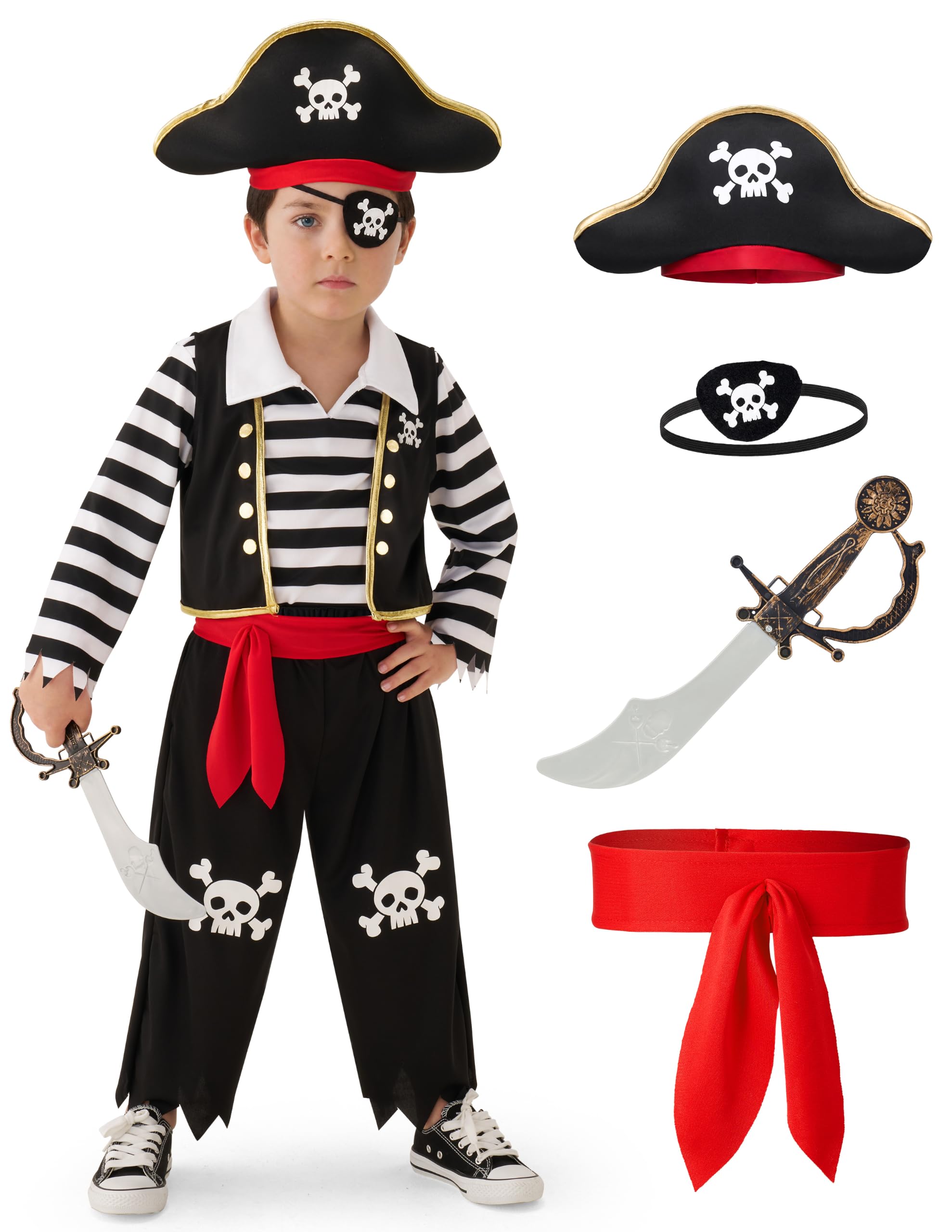 Boys Pirate Costume Stripe-Child