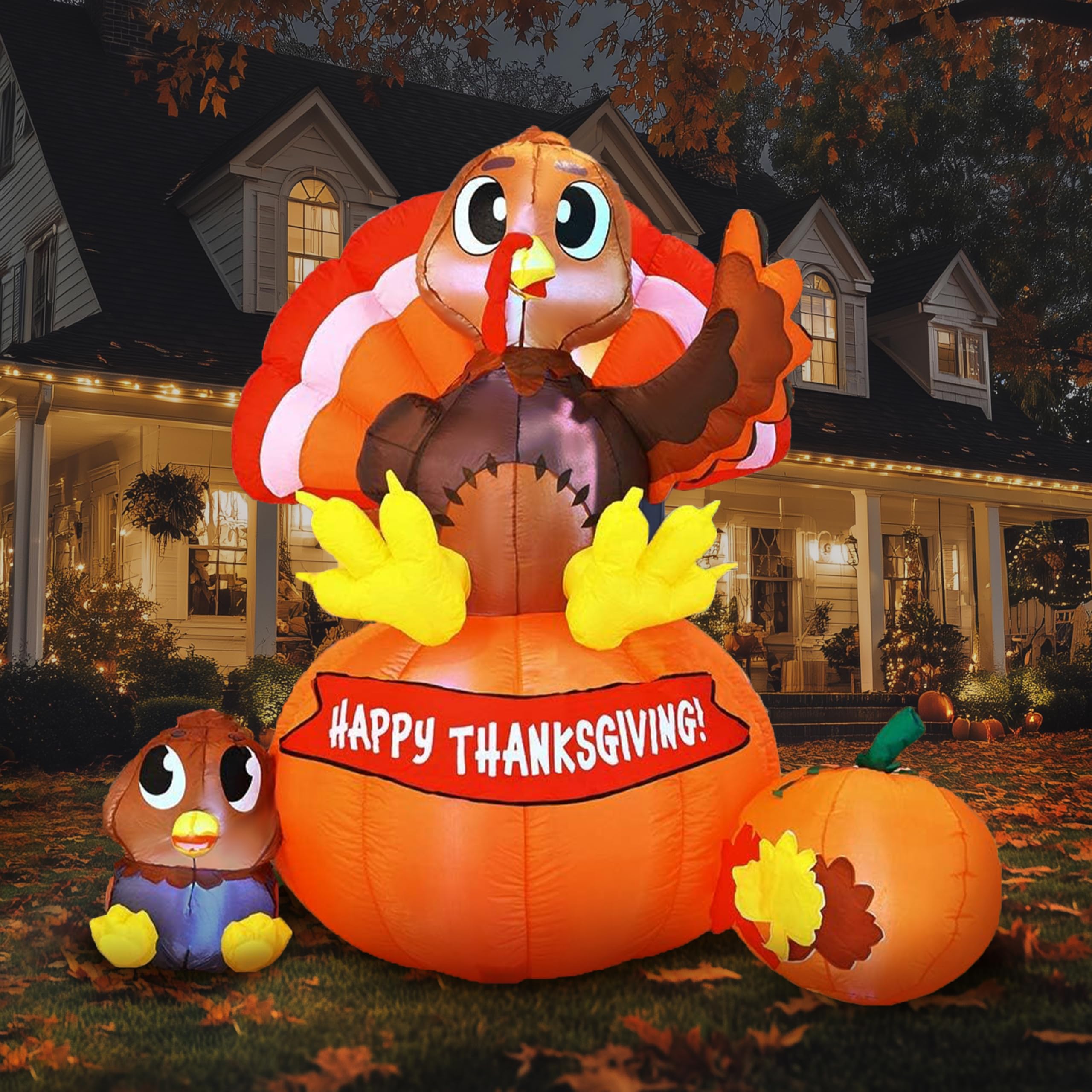 JOYIN Turkey on Pumpkin - A Thanksgiving Duo That Glows