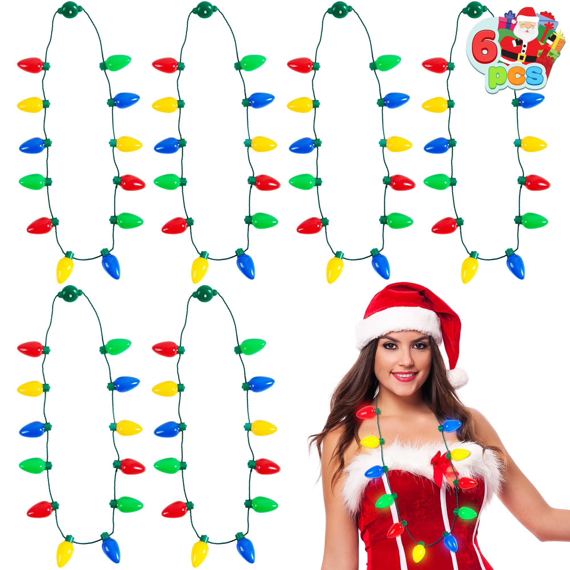 6 Pcs Christmas Nacklace 12 light bulbs - Image 2