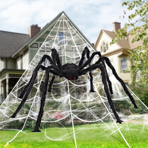Joyin Giant Spider Web Set With 5 Ft Spider Halloween Decoration