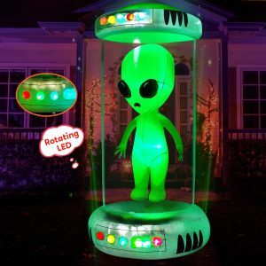 Joiedomi 7 FT Animated Alien Inflatable with Test Tube - LED Outdoor Decor
