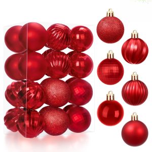 Joiedomi 24 PCS Red Christmas Balls - 1.6 Shatterproof Tree Ornaments