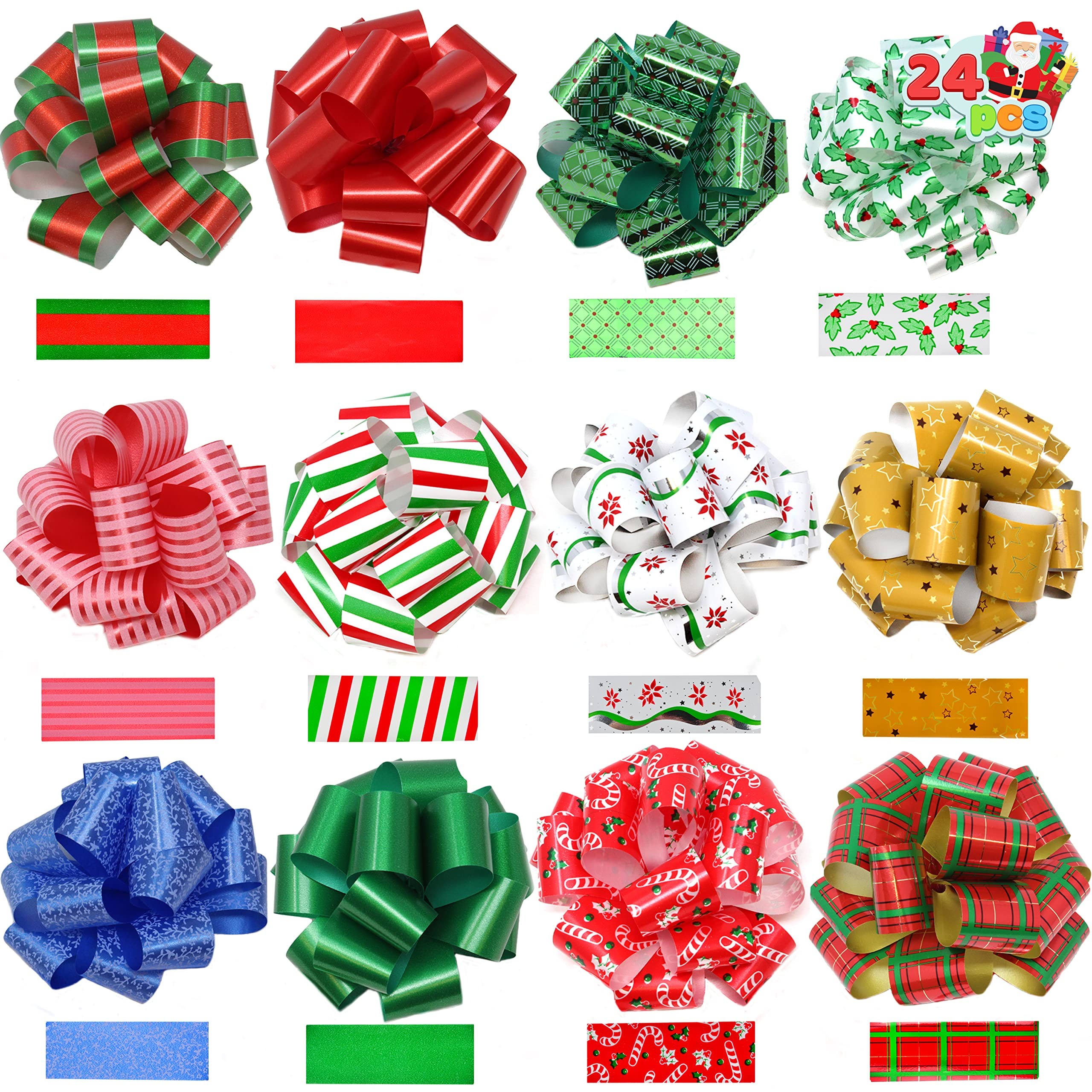 4.7in Bows for Christmas Gift Wrap, 24 Pcs - Image 2
