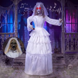 JOYIN 67 Animatronic Bride - 180° Twisting Head Jump Scare Halloween Prop