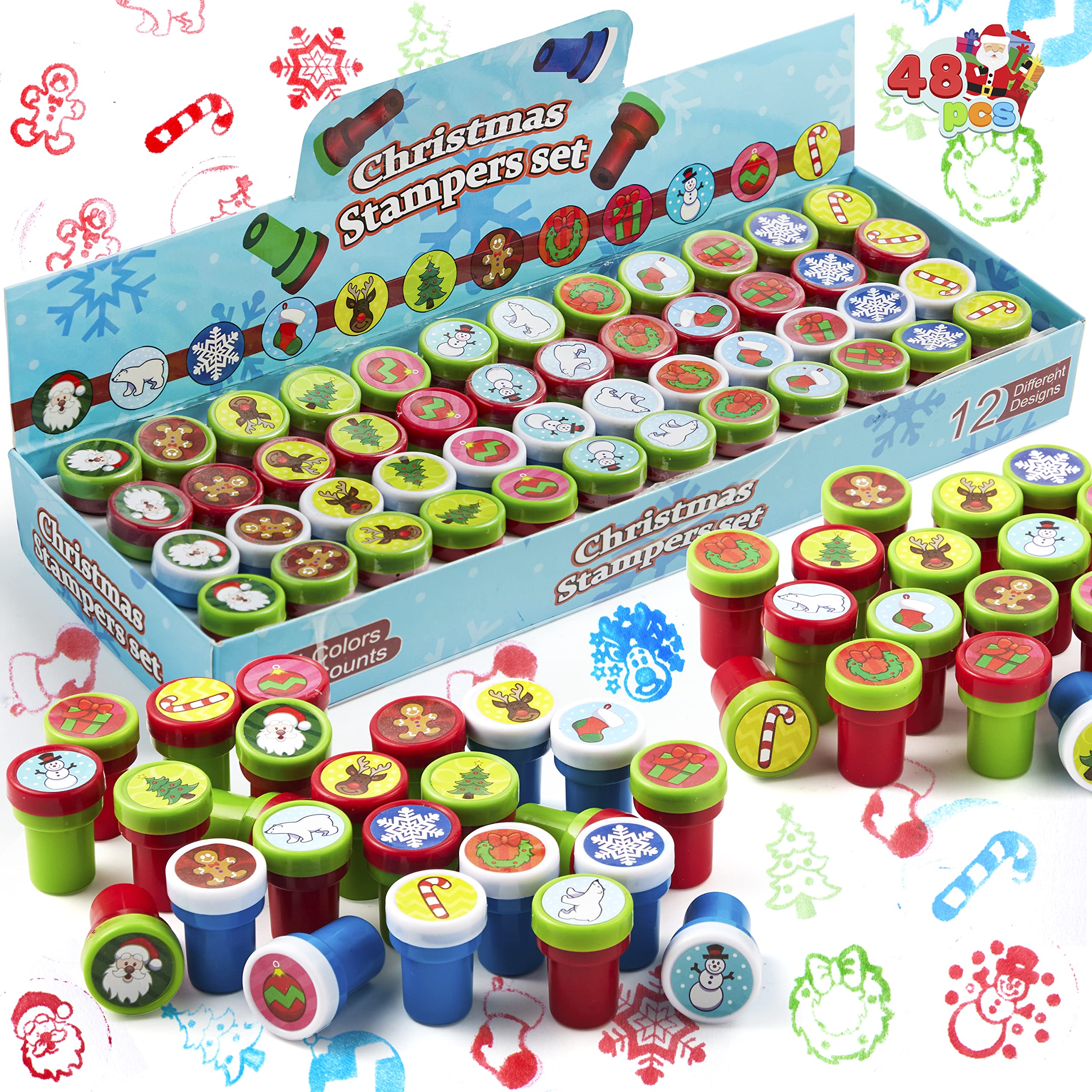 1.5in Christmas Stamps Assortment, 50 Pcs - Image 2