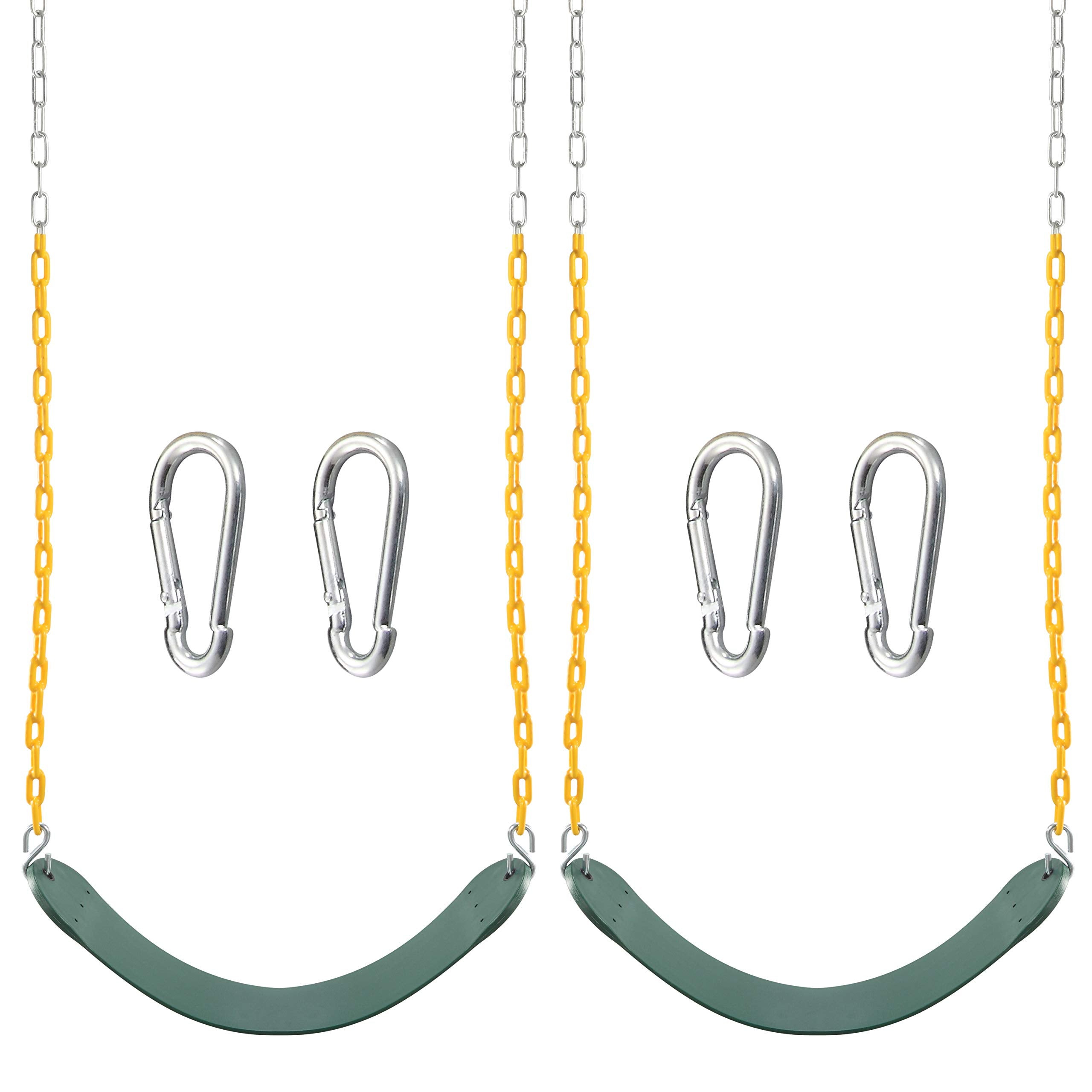 TURFEE - Green Swing Seats with 66in Chain, 2 Pack