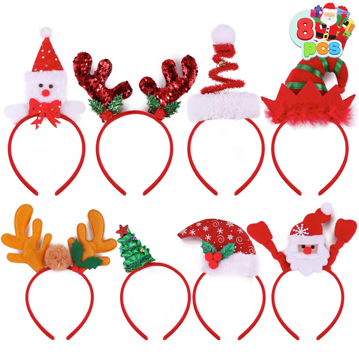 Christmas Headbands, 8 Pack - Image 2