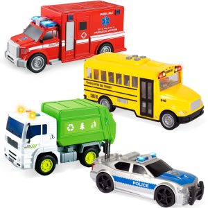 Friction Powered City Play Vehicle Toy Set