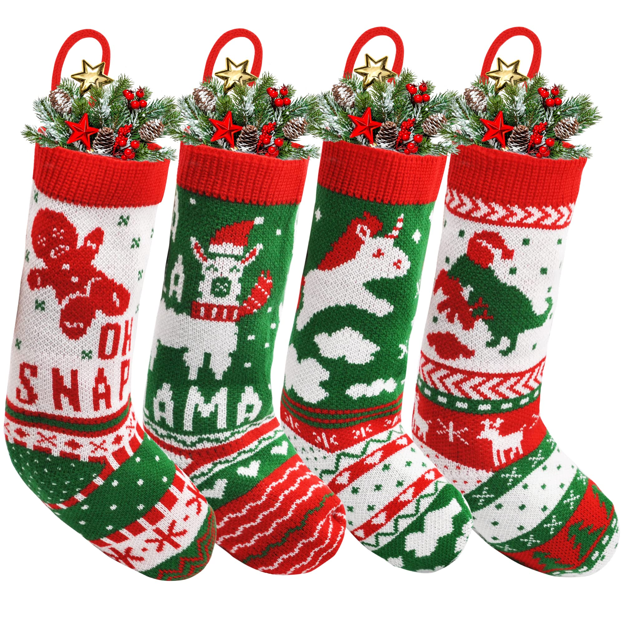18in Christmas Stockings, 4 Packs