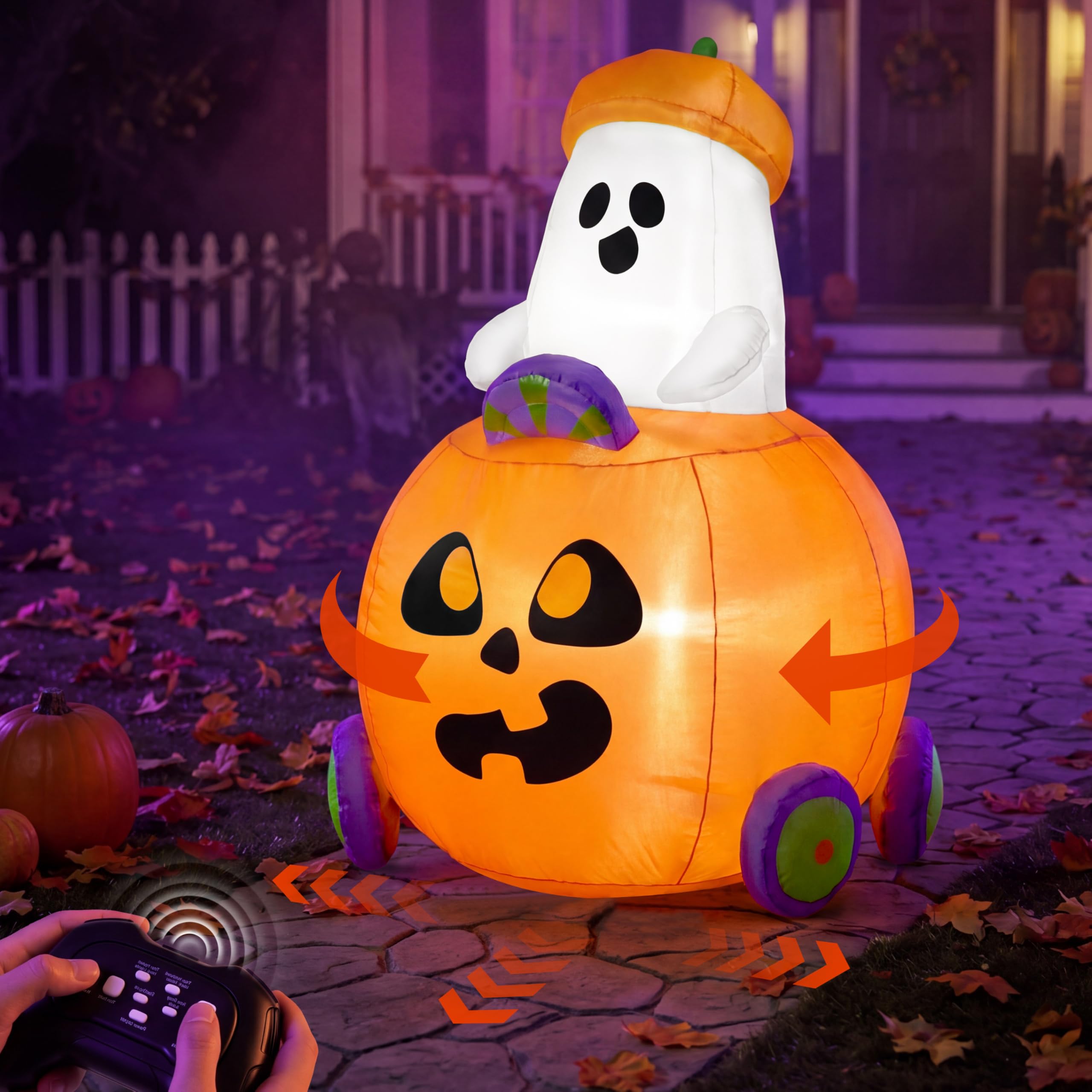 Remote Control Halloween Inflatable Ghost Pumpkin Car Toy for Kids